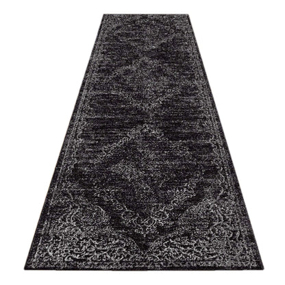 Anatolian Essence 626 Dk Grey Hallway Runner-This exquisite collection is made up of highly versatile designs presented on multi-textured, stain-hiding backgrounds. The harmonious, soft tone colour-scheme used in these rugs makes this range suitable for a
