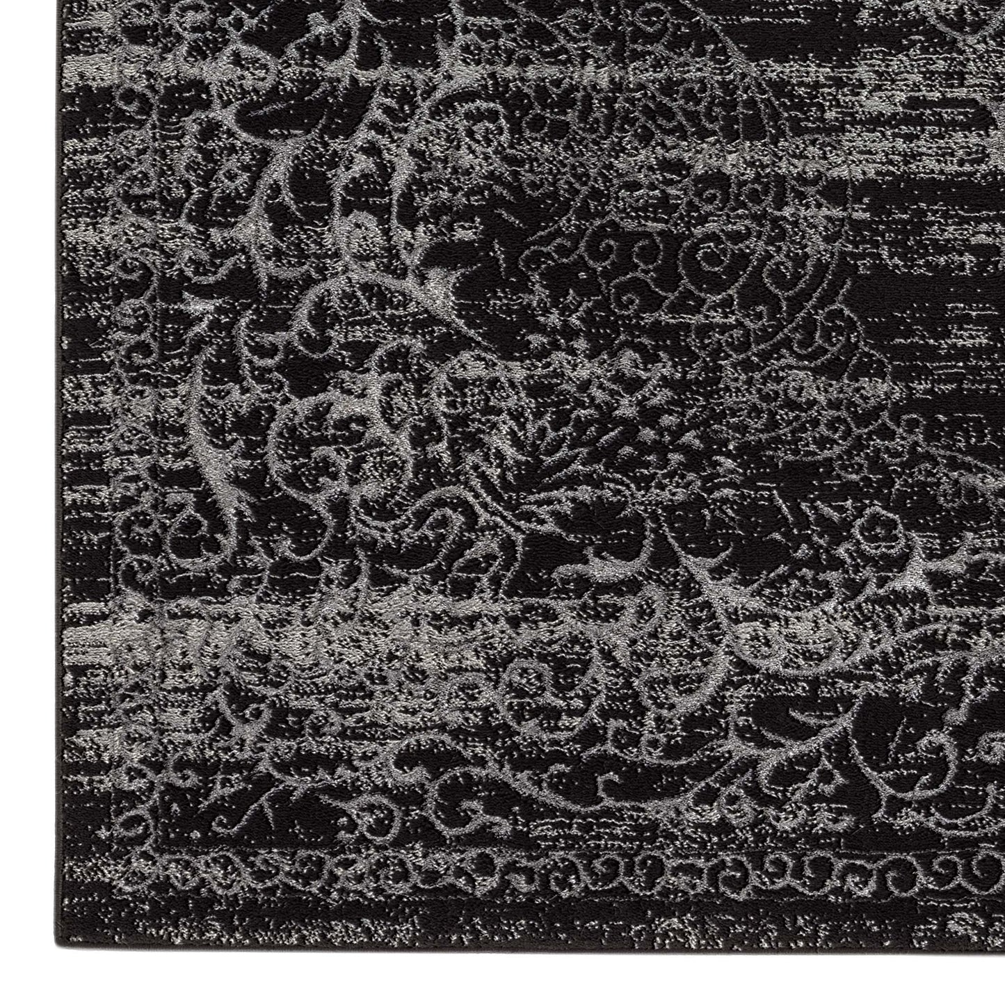 Anatolian Essence 626 Dk Grey Hallway Runner-This exquisite collection is made up of highly versatile designs presented on multi-textured, stain-hiding backgrounds. The harmonious, soft tone colour-scheme used in these rugs makes this range suitable for a