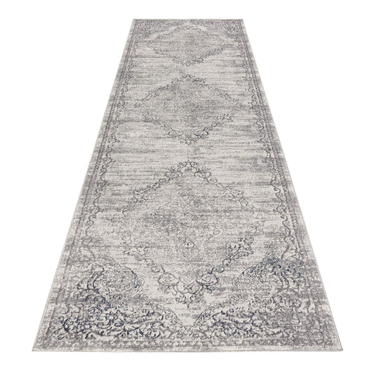 Anatolian Essence 626 Lt Grey Hallway Runner-This exquisite collection is made up of highly versatile designs presented on multi-textured, stain-hiding backgrounds. The harmonious, soft tone colour-scheme used in these rugs makes this range suitable for a