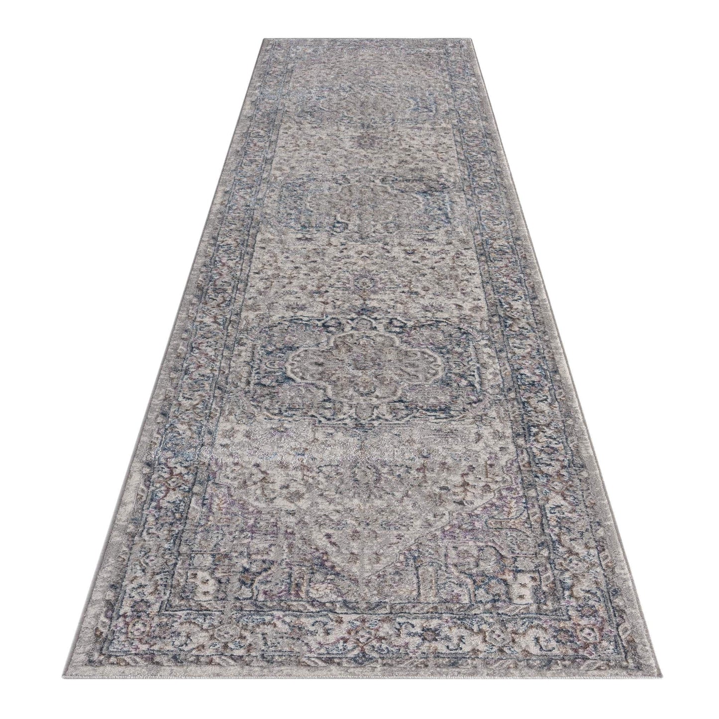 Anatolian Essence 676 Grey Hallway Runner-This exquisite collection is made up of highly versatile designs presented on multi-textured, stain-hiding backgrounds. The harmonious, soft tone colour-scheme used in these rugs makes this range suitable for a la