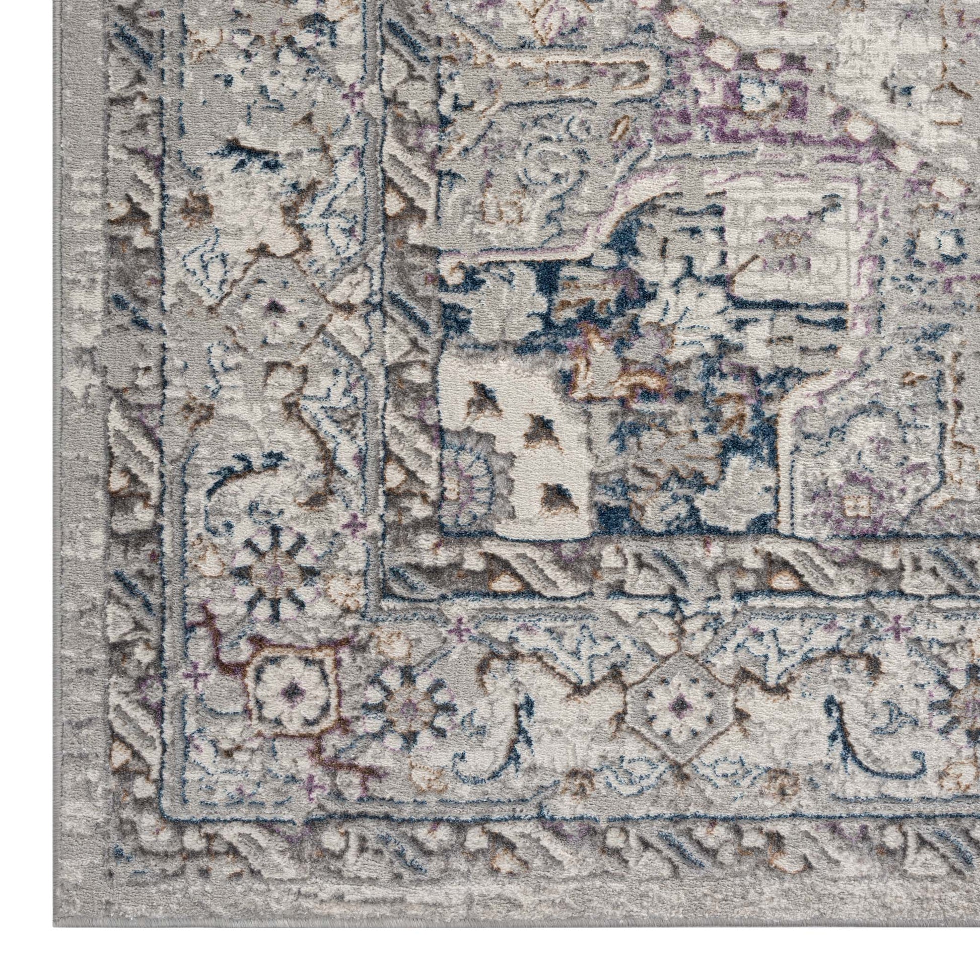 Anatolian Essence 676 Grey Hallway Runner-This exquisite collection is made up of highly versatile designs presented on multi-textured, stain-hiding backgrounds. The harmonious, soft tone colour-scheme used in these rugs makes this range suitable for a la