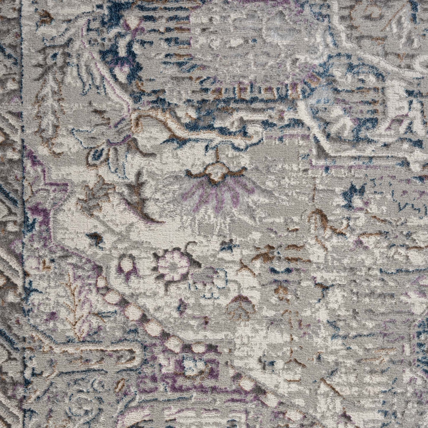 Anatolian Essence 676 Grey Hallway Runner-This exquisite collection is made up of highly versatile designs presented on multi-textured, stain-hiding backgrounds. The harmonious, soft tone colour-scheme used in these rugs makes this range suitable for a la