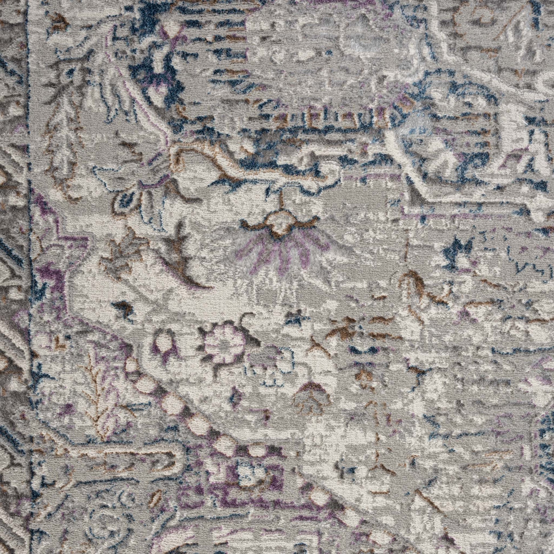 Anatolian Essence 676 Grey Hallway Runner-This exquisite collection is made up of highly versatile designs presented on multi-textured, stain-hiding backgrounds. The harmonious, soft tone colour-scheme used in these rugs makes this range suitable for a la
