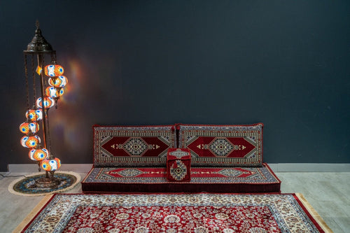 Arabian Majlis (Divan Set) Maroon Palace