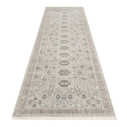 Aria 8207 Grey Hallway Runner-This elegant collection is luxuriously crafted with a finely textured soft pile, made from viscose and polyester, and has a cross woven, dense construction. The detailed and subdued patterns in this exquisite collection range