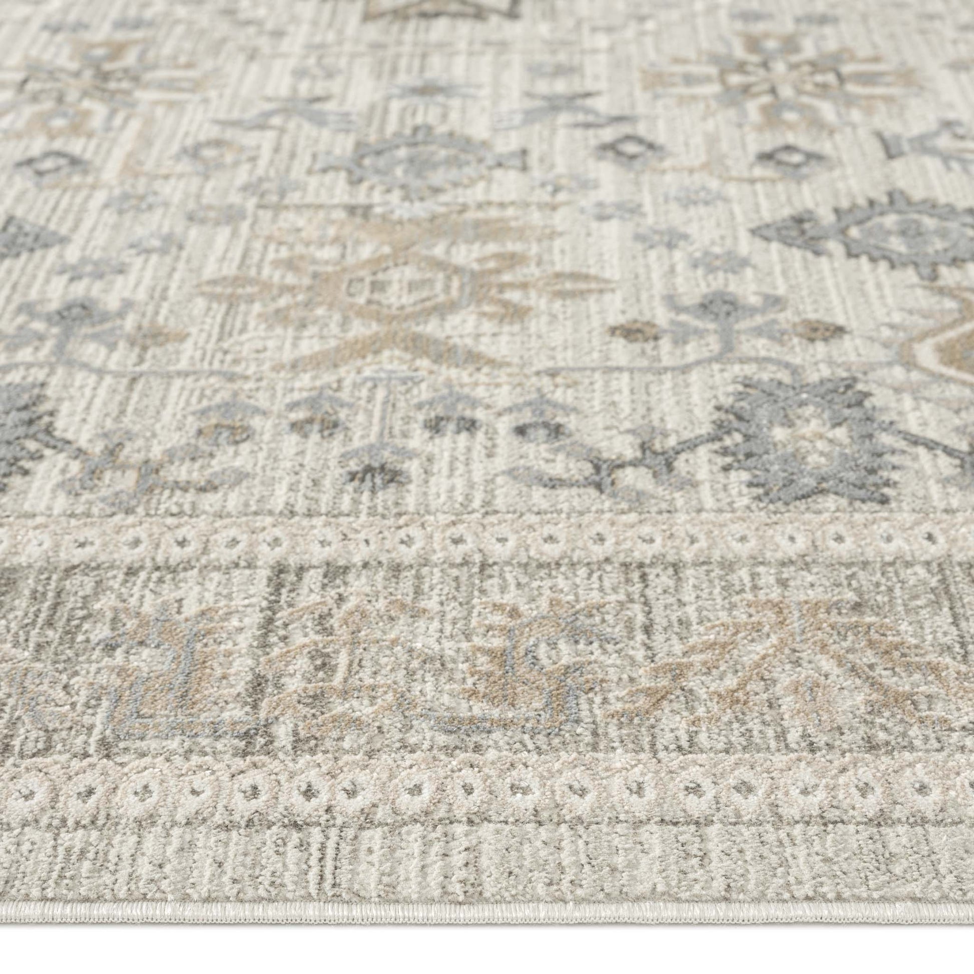 Aria 8207 Grey Hallway Runner-This elegant collection is luxuriously crafted with a finely textured soft pile, made from viscose and polyester, and has a cross woven, dense construction. The detailed and subdued patterns in this exquisite collection range
