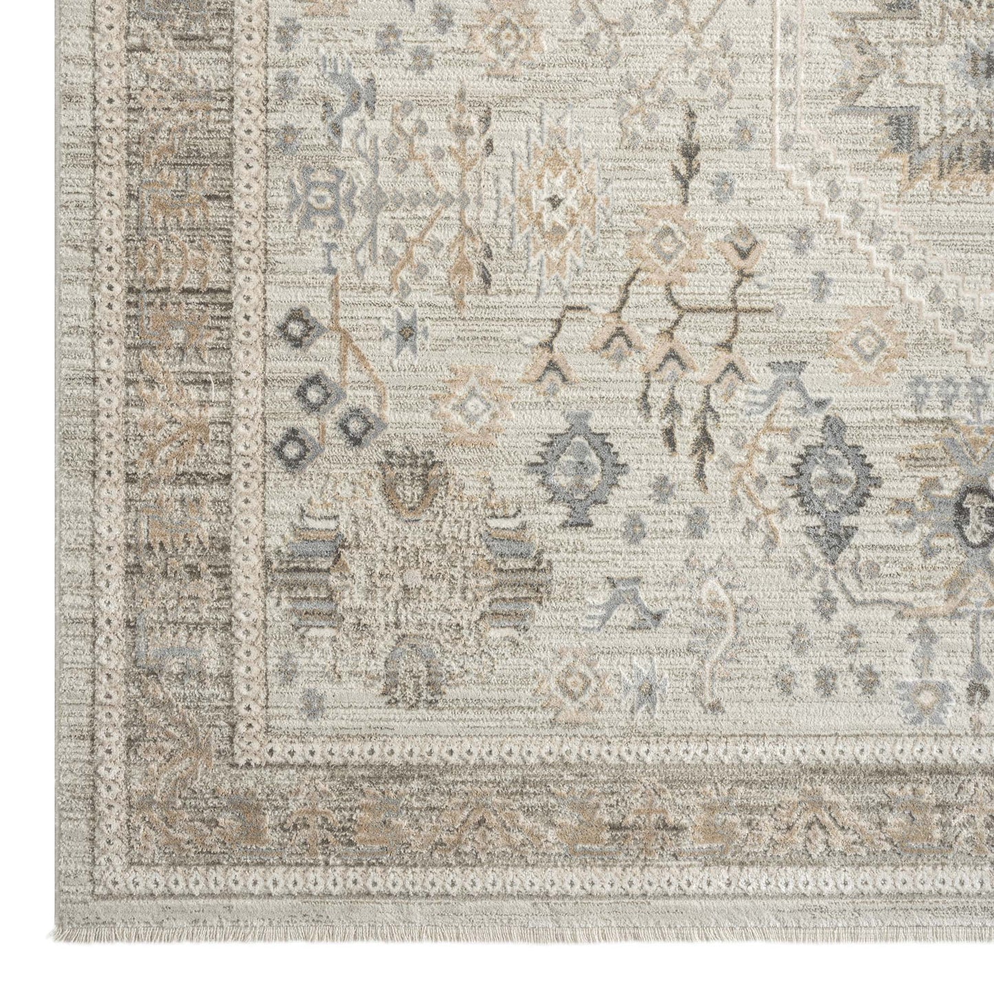 Aria 8207 Grey Hallway Runner-This elegant collection is luxuriously crafted with a finely textured soft pile, made from viscose and polyester, and has a cross woven, dense construction. The detailed and subdued patterns in this exquisite collection range