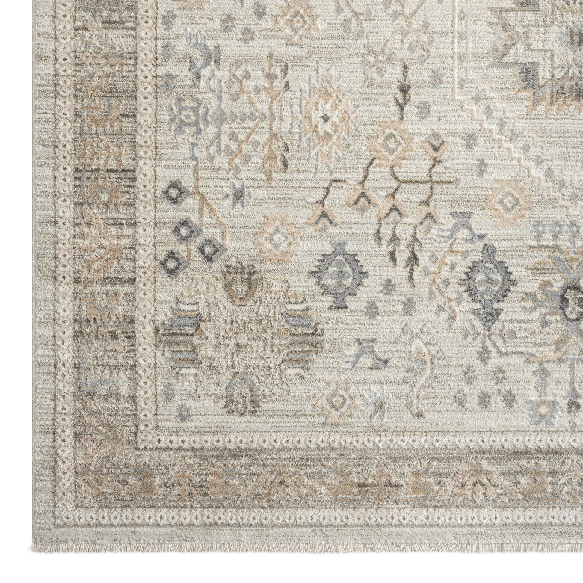Aria 8207 Grey Hallway Runner-This elegant collection is luxuriously crafted with a finely textured soft pile, made from viscose and polyester, and has a cross woven, dense construction. The detailed and subdued patterns in this exquisite collection range