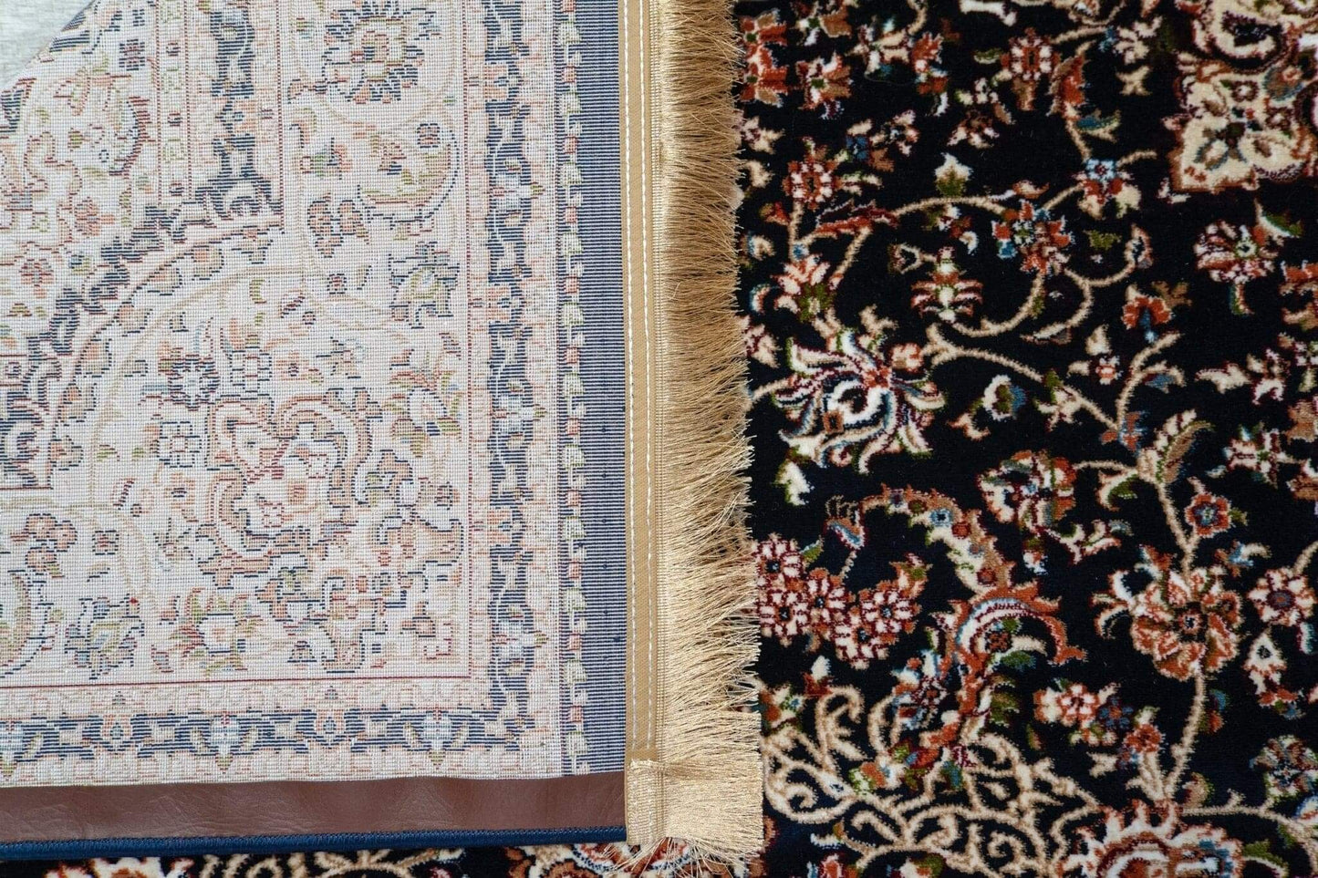 Asaryun Turkish Rugs Bazaar G-Discover the perfect blend of tradition and modernity with our Turkish polyester rug. Featuring a rich blue background with intricate patterns, this durable, easy-to-maintain rug adds elegance to any space. Ideal for high-tra