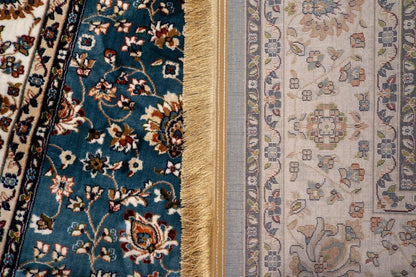Asaryun Turkish Rugs Bazaar G-Discover the perfect blend of tradition and modernity with our Turkish polyester rug. Featuring a rich blue background with intricate patterns, this durable, easy-to-maintain rug adds elegance to any space. Ideal for high-tra
