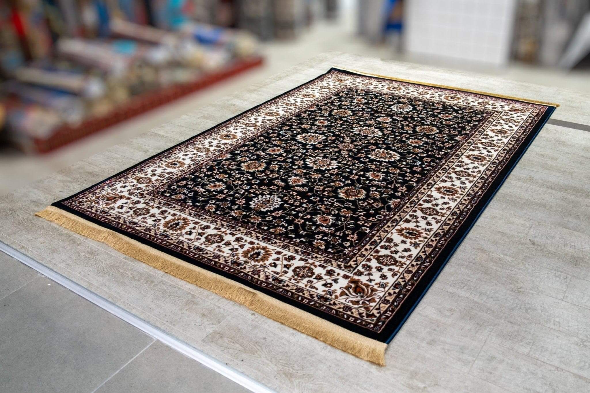 Asaryun Rugs H5500A Turkish Rug in Navy Blue Elegance
