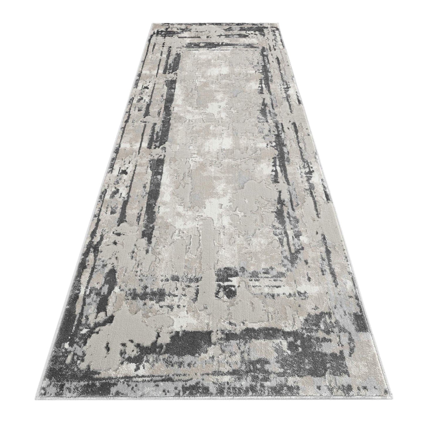 Classic Modern 4006 Grey Hallway Runner-This exquisite collection is luxuriously crafted with a fine, soft pile made from polyester and polypropylene, and has a cotton base for extra comfort. The versatile designs in this elegant collection are woven into
