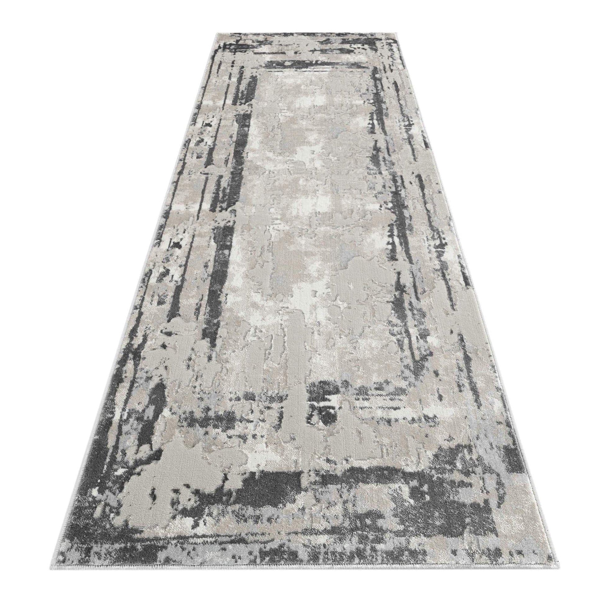 Classic Modern 4006 Grey Hallway Runner-This exquisite collection is luxuriously crafted with a fine, soft pile made from polyester and polypropylene, and has a cotton base for extra comfort. The versatile designs in this elegant collection are woven into