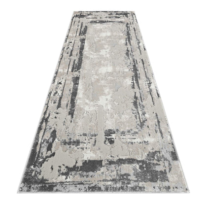 Classic Modern 4006 Grey Hallway Runner-This exquisite collection is luxuriously crafted with a fine, soft pile made from polyester and polypropylene, and has a cotton base for extra comfort. The versatile designs in this elegant collection are woven into