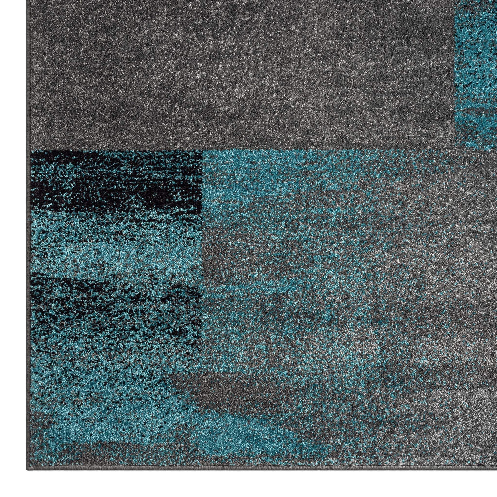 Geo Elegance 444 Blue-This thick and dense, heavy-duty collection has a durable construction and is power loomed in Turkey from heat-set polypropylene with shed-resistant and anti-static properties. Its modern, abstract designs are woven into stain-hiding