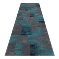 Geo Elegance 444 Blue Hallway Runner