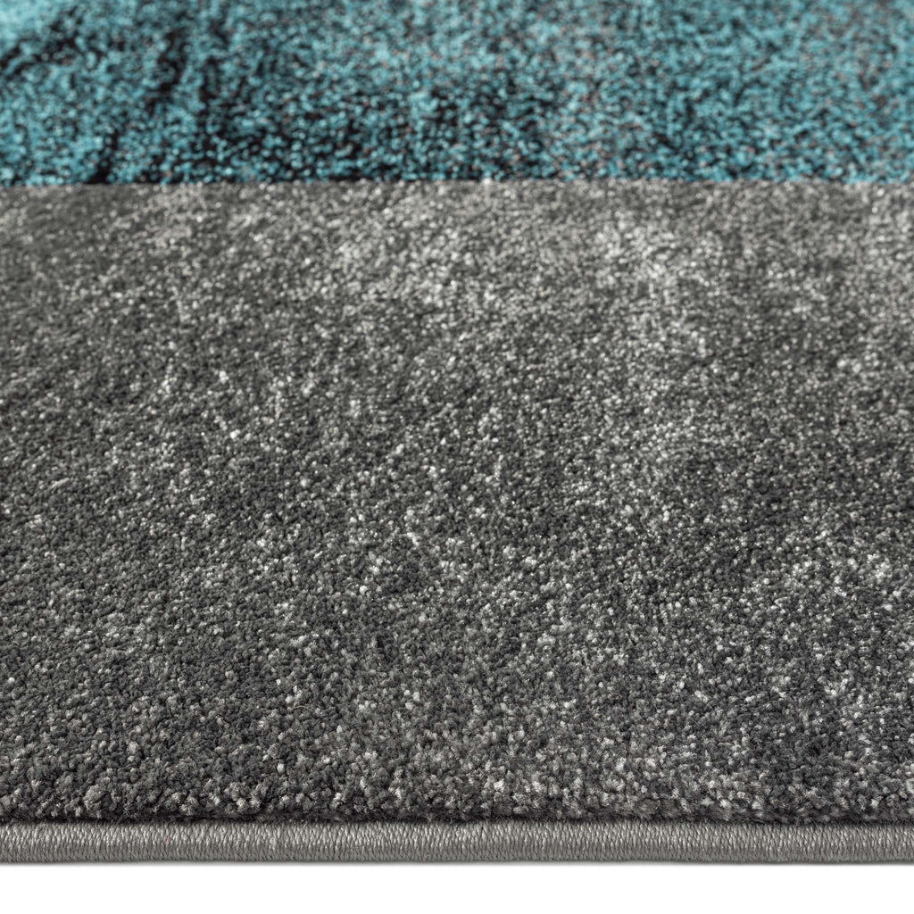 Geo Elegance 444 Blue Hallway Runner