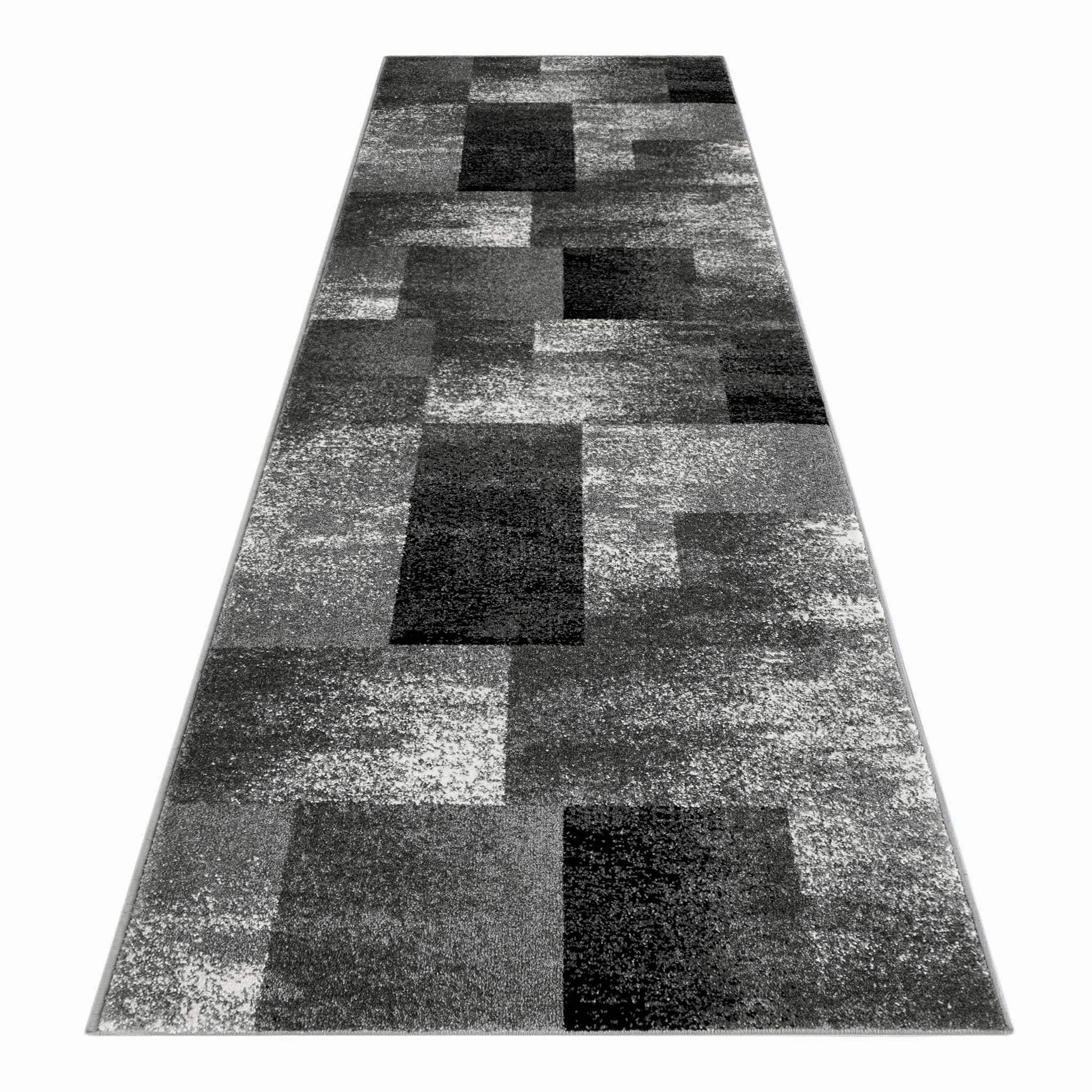 Geo Elegance 444 Grey Hallway Runner