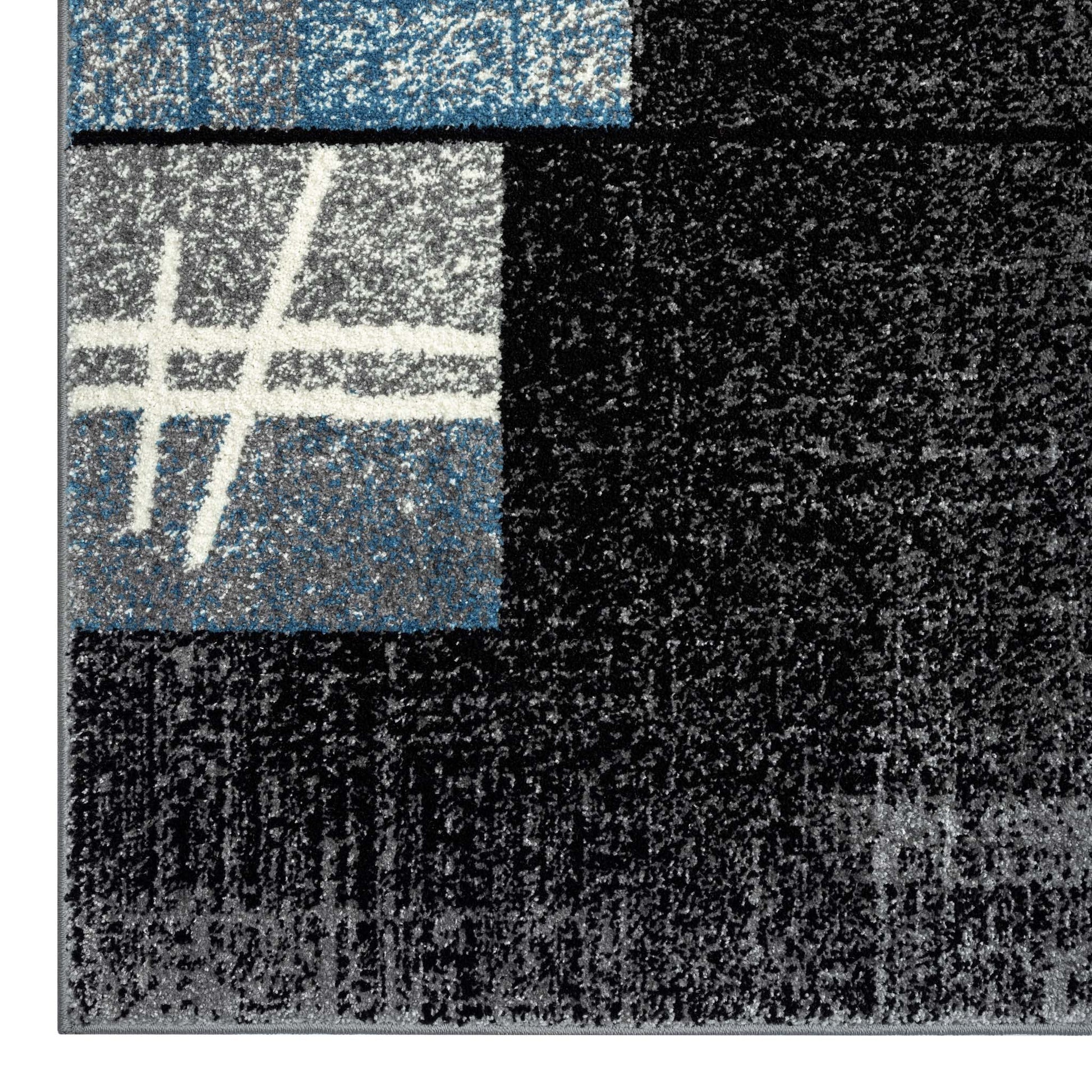 Geo Elegance 754 Blue-This thick and dense, heavy-duty collection has a durable construction and is power loomed in Turkey from heat-set polypropylene with shed-resistant and anti-static properties. Its modern, abstract designs are woven into stain-hiding