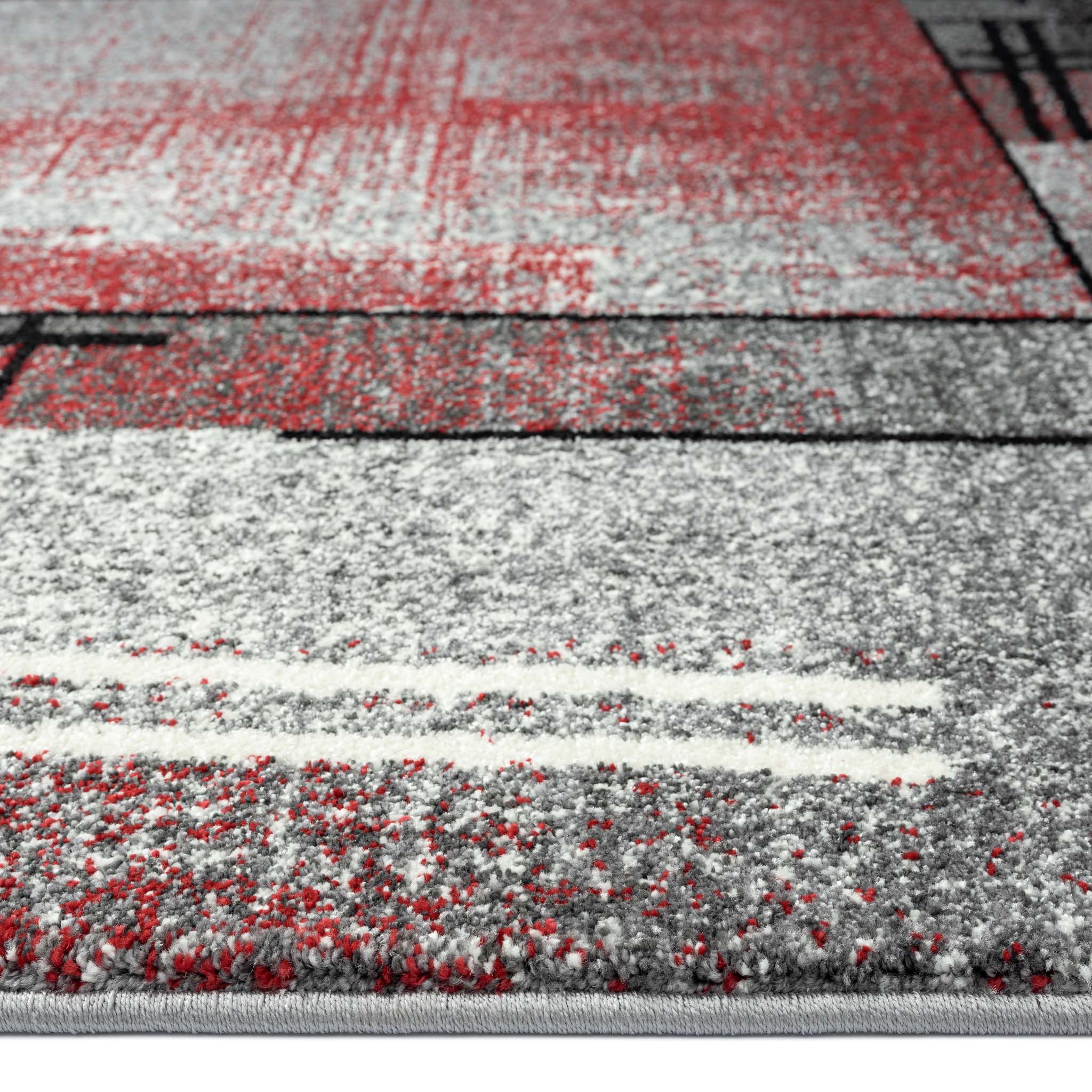 Geo Elegance 754 Red Hallway Runner