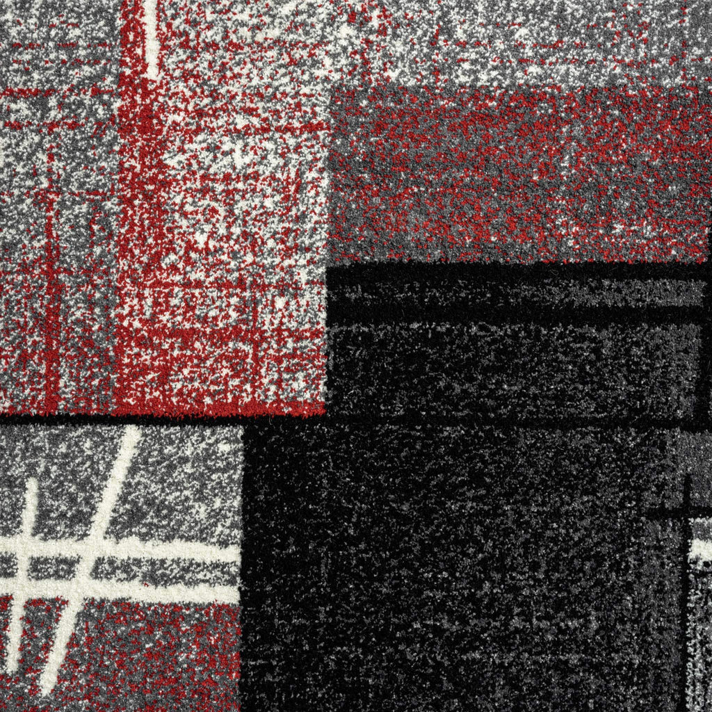 Geo Elegance 754 Red Hallway Runner