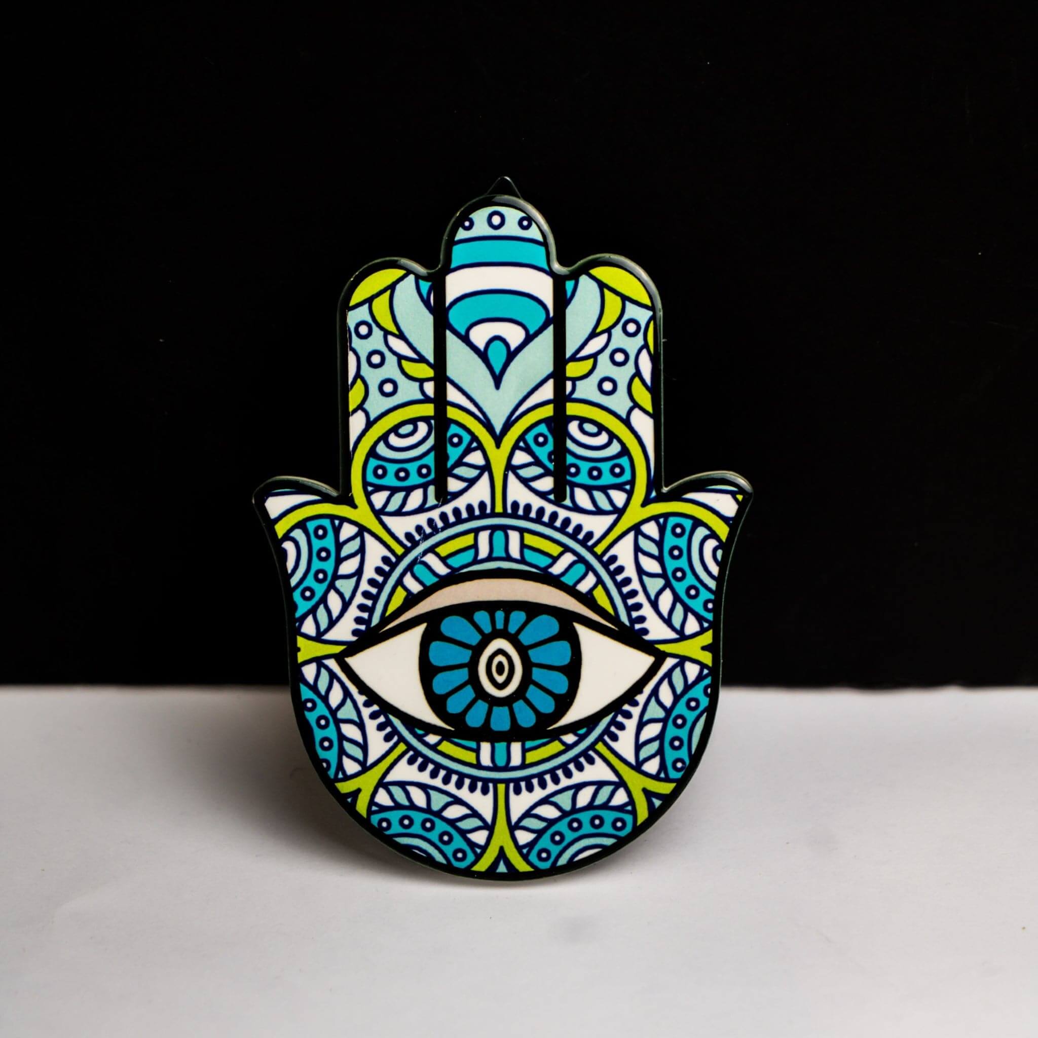 Hamsa Hand Coaster - Green