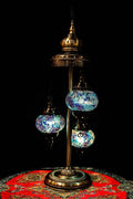 Mosaic Floor Lamp 3 Pieces Cracked Design- Blue