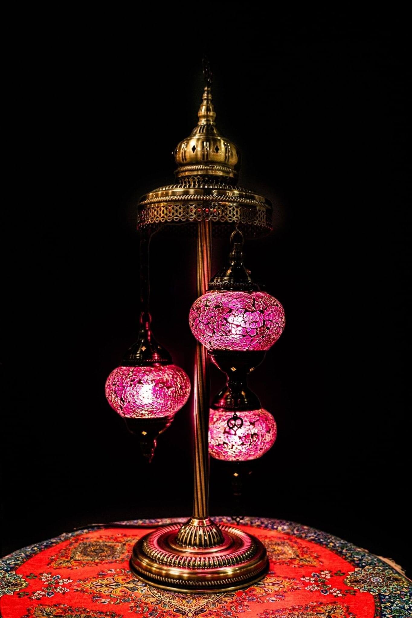 Mosaic Floor Lamp 3 Pieces Cracked Design- Purple