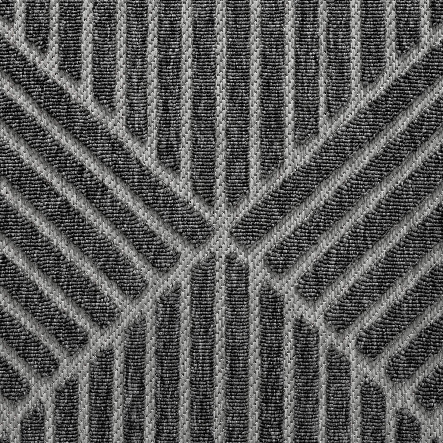 Outdoor Rugs 350 Grey Hallway Runner-This elegant indoor/outdoor collection has subtle, trellis patterns woven into a multi-textured polypropylene pile, sculpted with a high-and-low technique for a beautiful, subdued relief effect. This deluxe collection