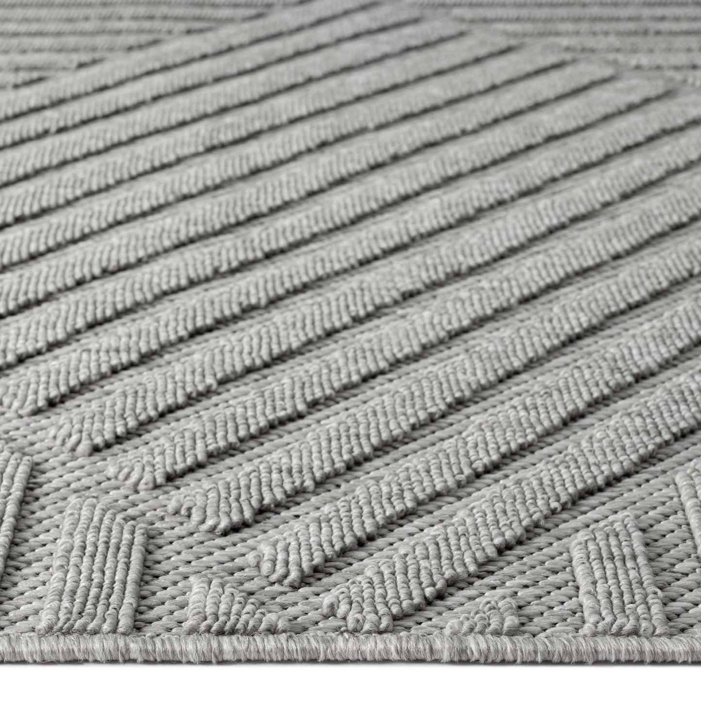 Outdoor Rugs 350 Lt Grey Hallway Runner-This elegant indoor/outdoor collection has subtle, trellis patterns woven into a multi-textured polypropylene pile, sculpted with a high-and-low technique for a beautiful, subdued relief effect. This deluxe collecti