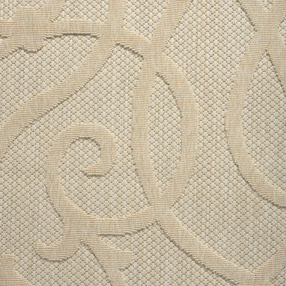 Outdoor Rugs 351 Cream Hallway Runner-This elegant indoor/outdoor collection has subtle, trellis patterns woven into a multi-textured polypropylene pile, sculpted with a high-and-low technique for a beautiful, subdued relief effect. This deluxe collection