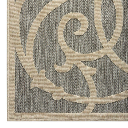 Outdoor Rugs 351 Grey-This elegant indoor/outdoor collection has subtle, trellis patterns woven into a multi-textured polypropylene pile, sculpted with a high-and-low technique for a beautiful, subdued relief effect. This deluxe collection is suitable for