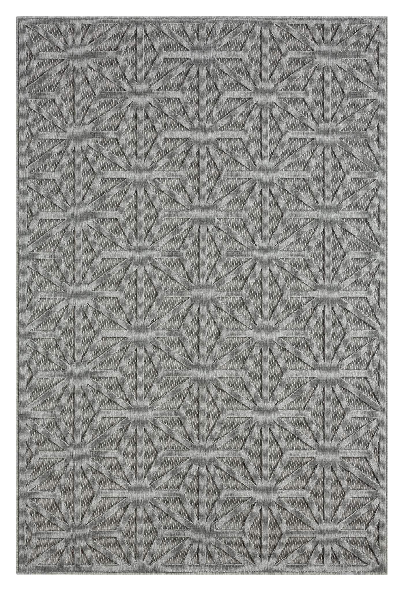 Outdoor Rugs 352 Grey-This elegant indoor/outdoor collection has subtle, trellis patterns woven into a multi-textured polypropylene pile, sculpted with a high-and-low technique for a beautiful, subdued relief effect. This deluxe collection is suitable for