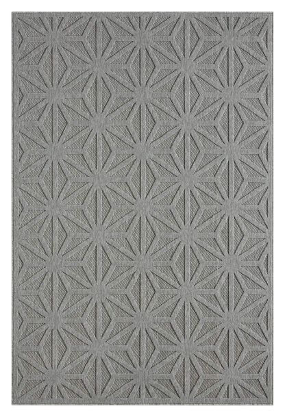 Outdoor Rugs 352 Grey-This elegant indoor/outdoor collection has subtle, trellis patterns woven into a multi-textured polypropylene pile, sculpted with a high-and-low technique for a beautiful, subdued relief effect. This deluxe collection is suitable for