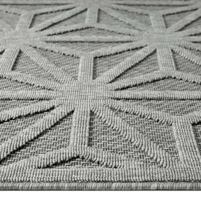 Outdoor Rugs 352 Grey-This elegant indoor/outdoor collection has subtle, trellis patterns woven into a multi-textured polypropylene pile, sculpted with a high-and-low technique for a beautiful, subdued relief effect. This deluxe collection is suitable for