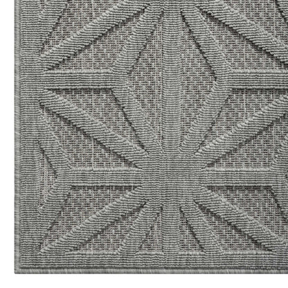 Outdoor Rugs 352 Grey-This elegant indoor/outdoor collection has subtle, trellis patterns woven into a multi-textured polypropylene pile, sculpted with a high-and-low technique for a beautiful, subdued relief effect. This deluxe collection is suitable for