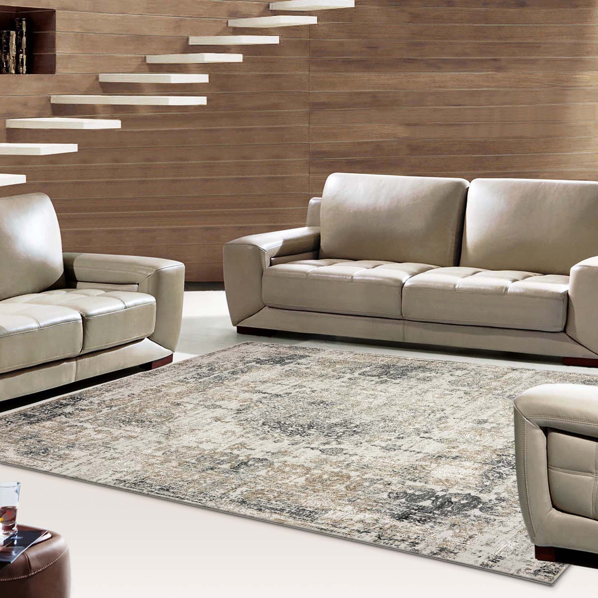 Regal Comfort 504 Sand-This exclusive collection consists of luxuriously sculpted, high-density rugs with a multi-textured soft pile. Power loomed in Turkey to highest standards and made from viscose, polyester, and cotton, this range is sure to please th