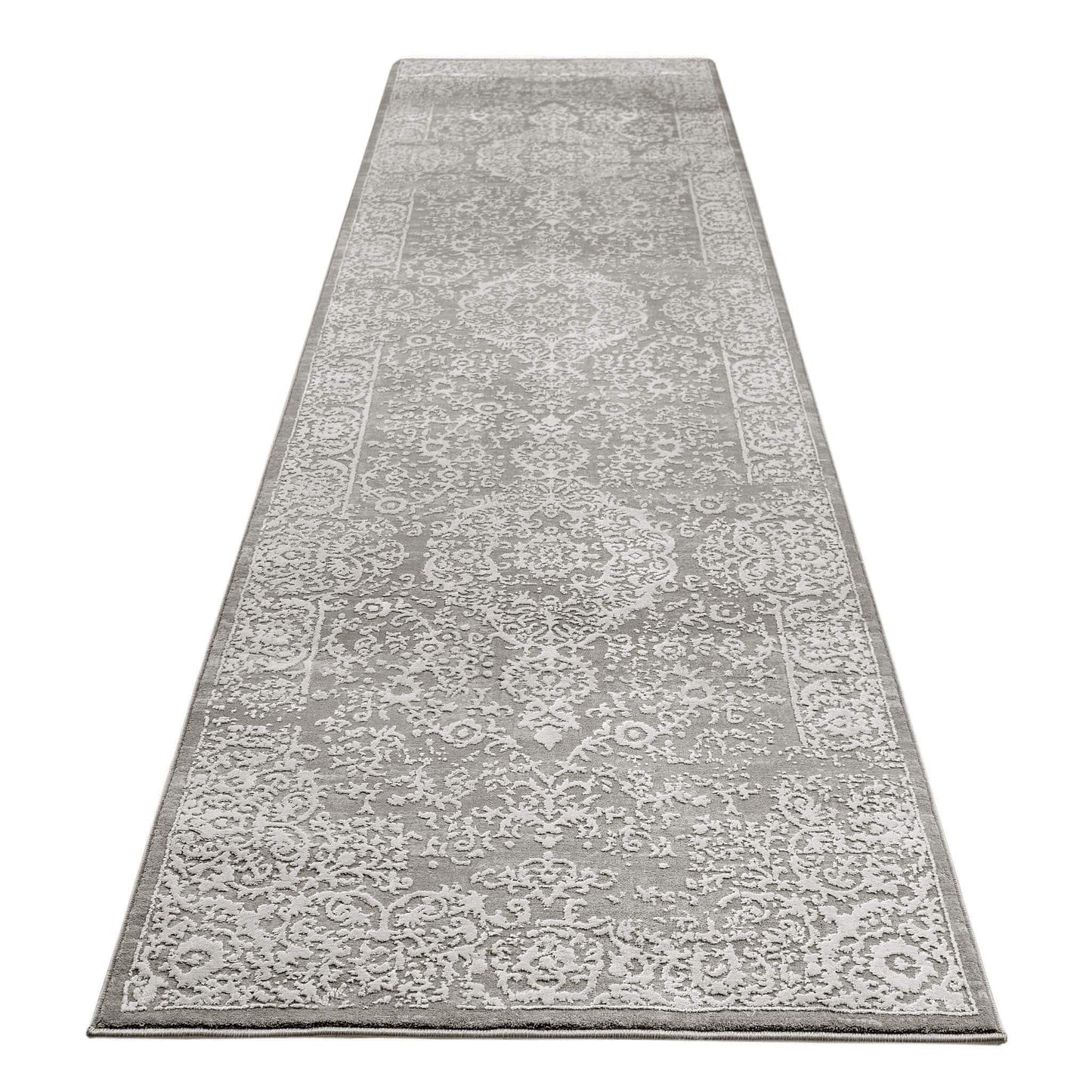 Regal Comfort 799 Lt Grey Hallway Runner-This exclusive collection consists of luxuriously sculpted, high-density rugs with a multi-textured soft pile. Power loomed in Turkey to highest standards and made from viscose, polyester, and cotton, this range is