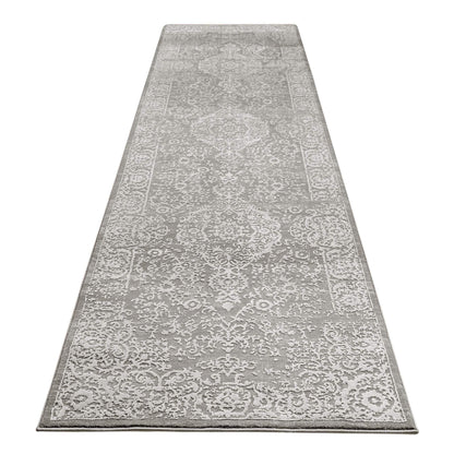 Regal Comfort 799 Lt Grey Hallway Runner-This exclusive collection consists of luxuriously sculpted, high-density rugs with a multi-textured soft pile. Power loomed in Turkey to highest standards and made from viscose, polyester, and cotton, this range is