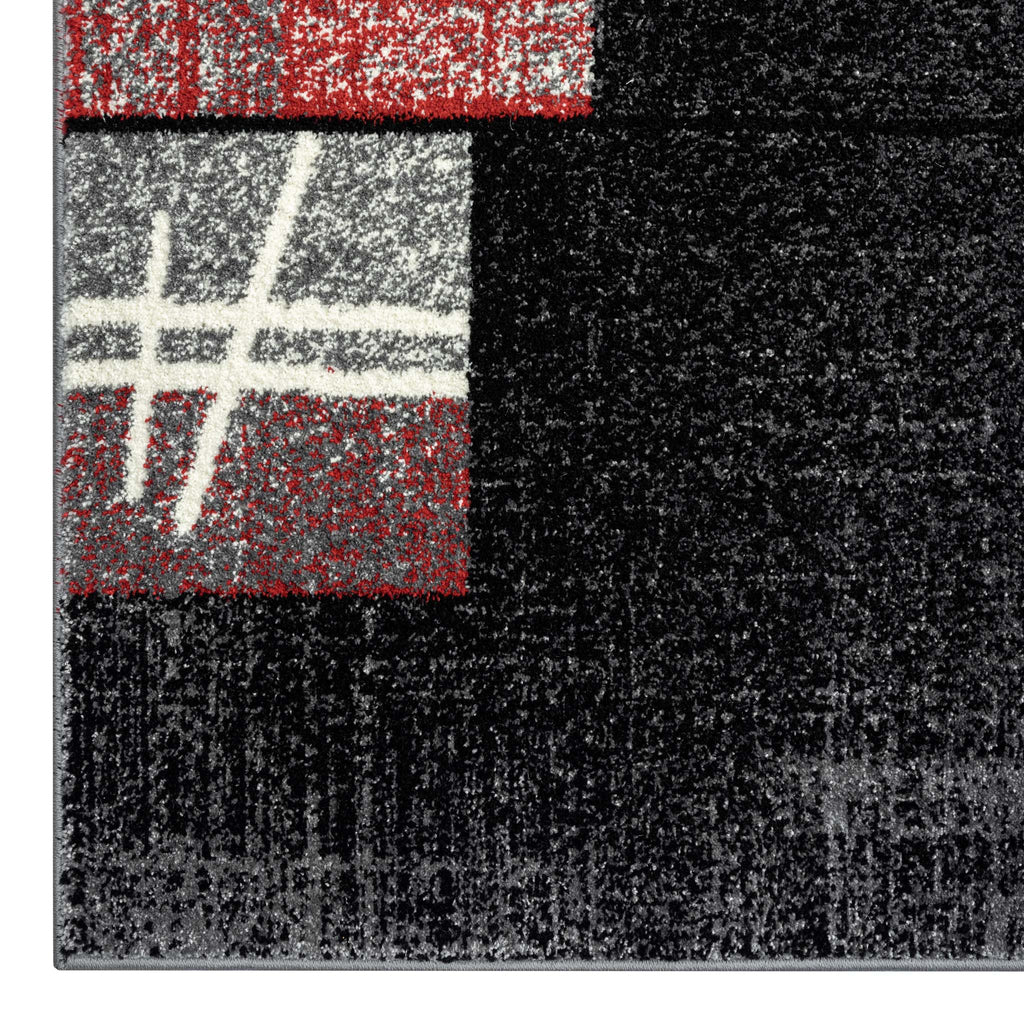 Geo Elegance 754 Red Hallway Runner