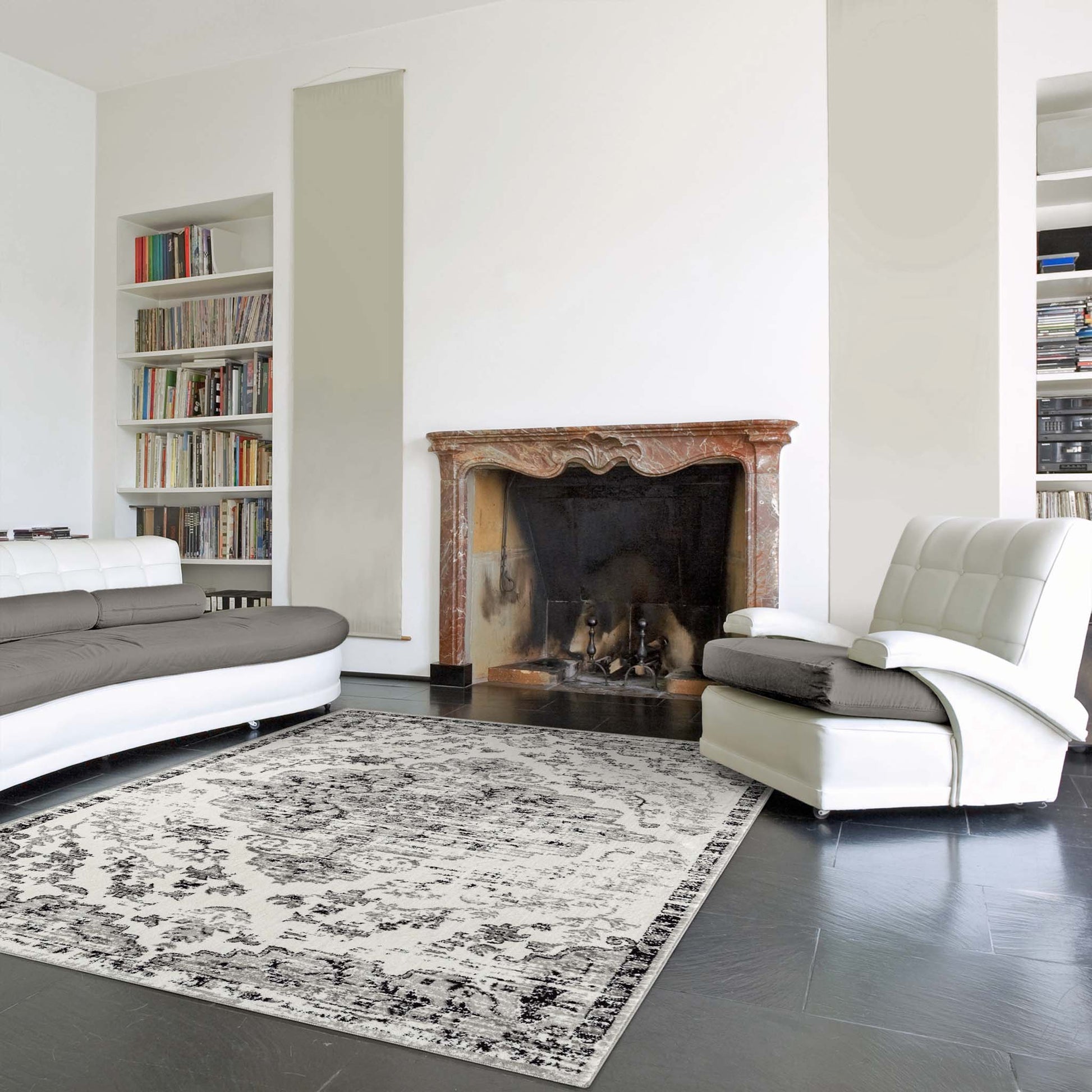 Timeless Turkish Tapestry 2044 Lt Grey-This modern, smooth-texture and budget-friendly collection is made up of distressed-look patterns with chromatic colours, and includes some classic designs as well. This highly versatile range is also suitable for sp