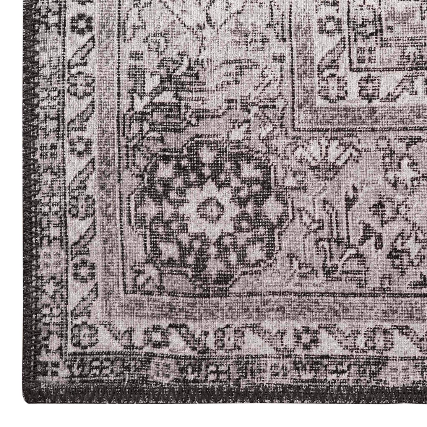 Vintage Turkish 24 Grey Hallway Runner-This exquisite collection recreates the spirit of well-worn antique textiles of the classic orient with its distressed traditional patterns and unusual designs, and suits contemporary interiors surprisingly well. The
