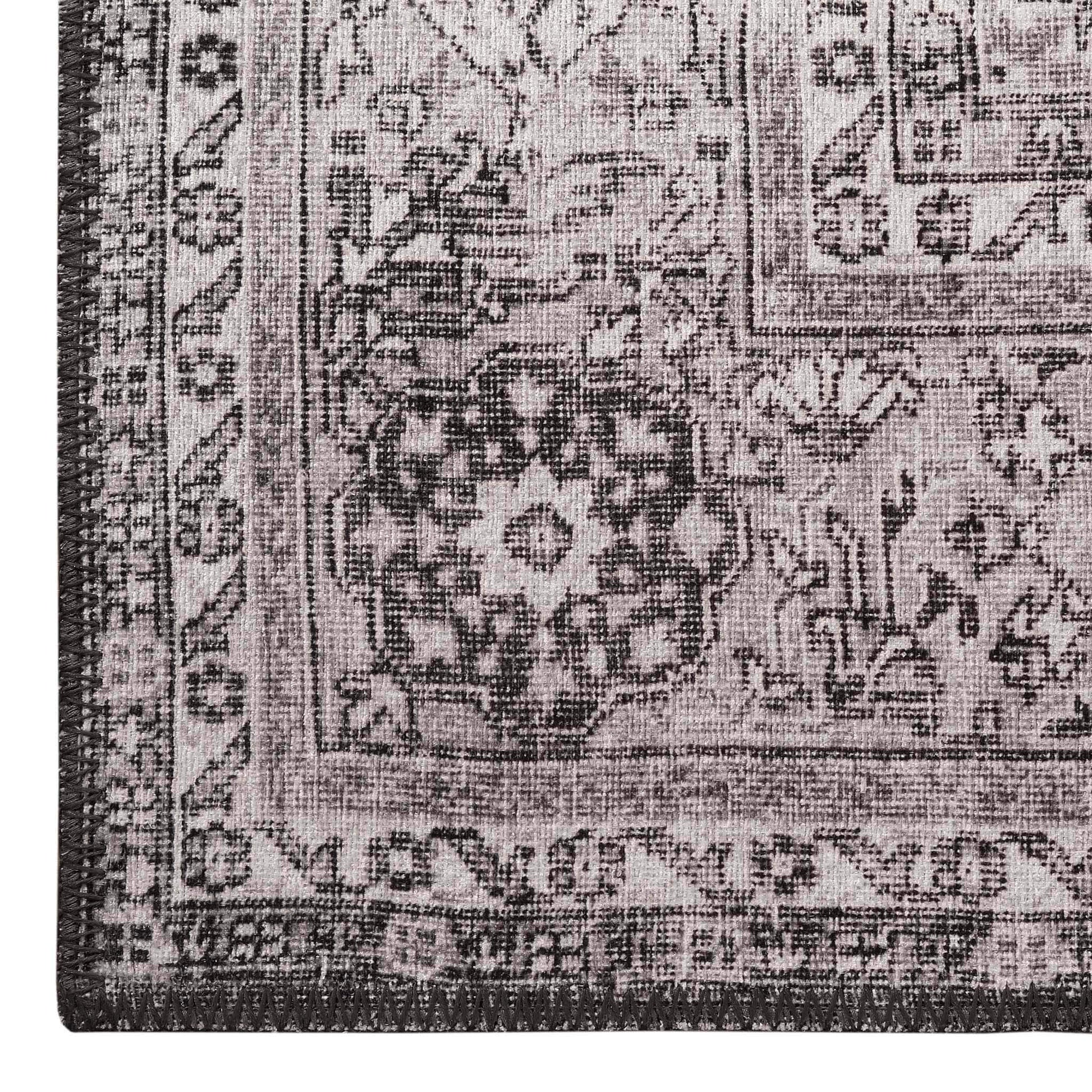 Vintage Turkish 24 Grey Hallway Runner-This exquisite collection recreates the spirit of well-worn antique textiles of the classic orient with its distressed traditional patterns and unusual designs, and suits contemporary interiors surprisingly well. The