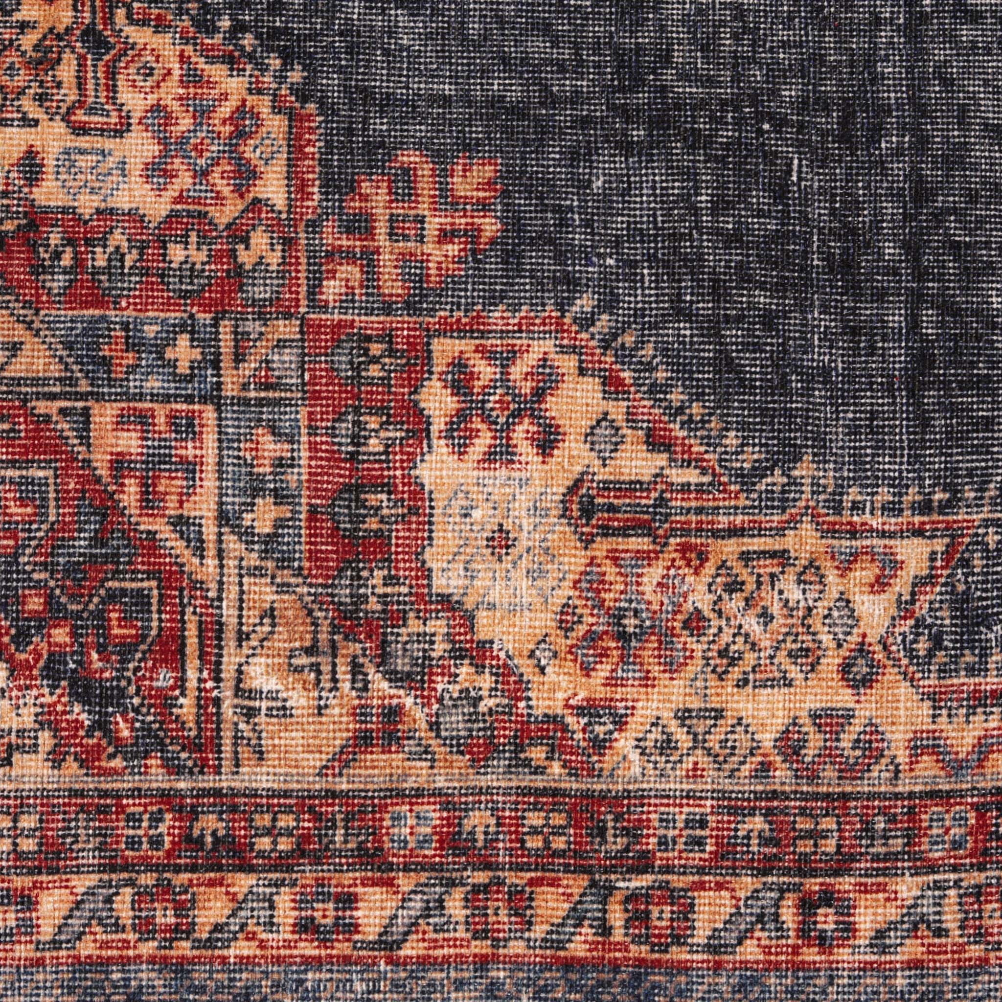 Vintage Turkish 24 Navy Hallway Runner