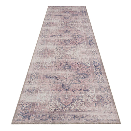 Vintage Turkish 245 Multi Hallway Runner-This exquisite collection recreates the spirit of well-worn antique textiles of the classic orient with its distressed traditional patterns and unusual designs, and suits contemporary interiors surprisingly well. T