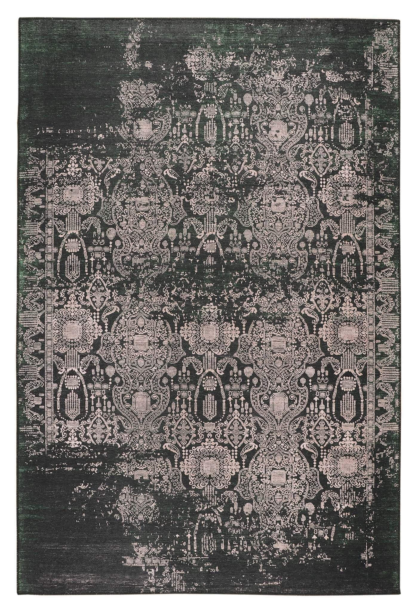 Vintage Turkish 32 Green-This exquisite collection recreates the spirit of well-worn antique textiles of the classic orient with its distressed traditional patterns and unusual designs, and suits contemporary interiors surprisingly well. These raw but sty