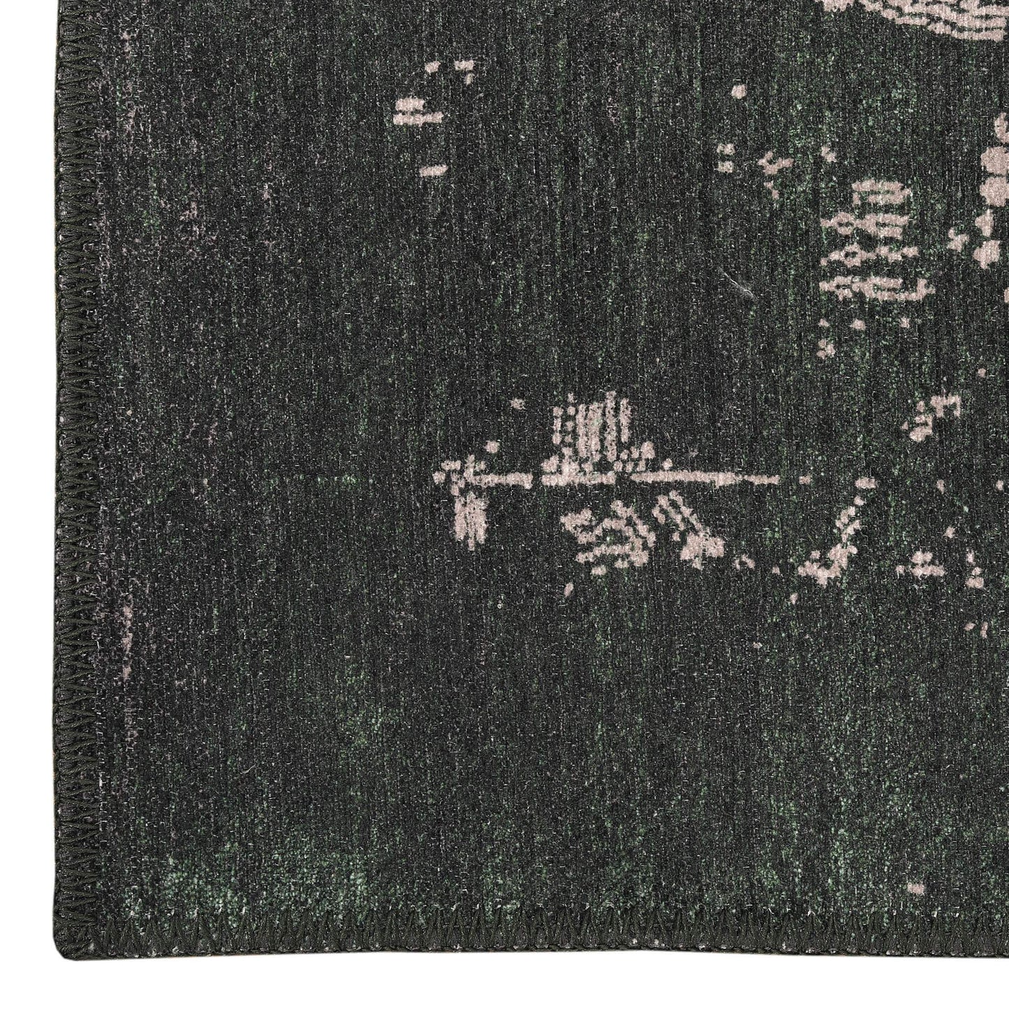 Vintage Turkish 32 Green-This exquisite collection recreates the spirit of well-worn antique textiles of the classic orient with its distressed traditional patterns and unusual designs, and suits contemporary interiors surprisingly well. These raw but sty