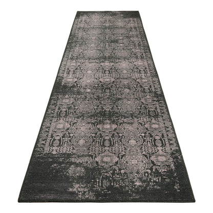 Vintage Turkish 32 Green Hallway Runner-This exquisite collection recreates the spirit of well-worn antique textiles of the classic orient with its distressed traditional patterns and unusual designs, and suits contemporary interiors surprisingly well. Th
