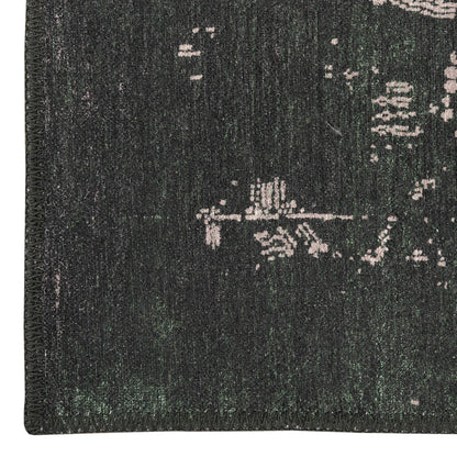 Vintage Turkish 32 Green Hallway Runner-This exquisite collection recreates the spirit of well-worn antique textiles of the classic orient with its distressed traditional patterns and unusual designs, and suits contemporary interiors surprisingly well. Th