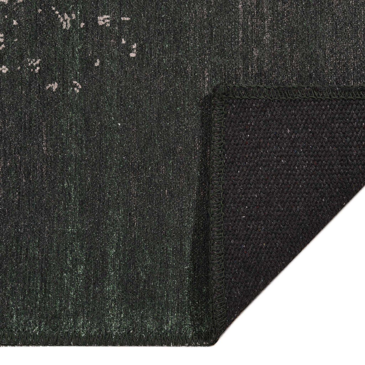 Vintage Turkish 32 Green Hallway Runner-This exquisite collection recreates the spirit of well-worn antique textiles of the classic orient with its distressed traditional patterns and unusual designs, and suits contemporary interiors surprisingly well. Th